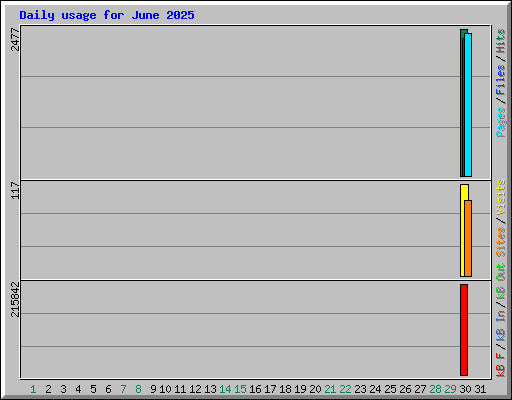 Daily usage for June 2025