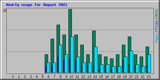 Hourly usage for August 2021