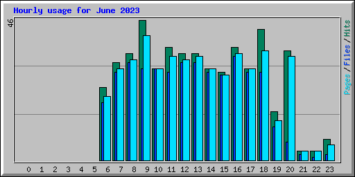 Hourly usage for June 2023