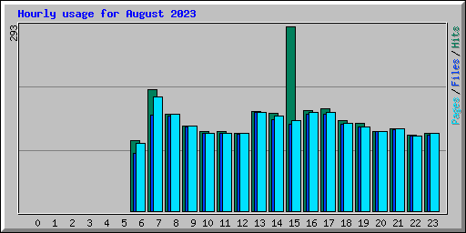 Hourly usage for August 2023