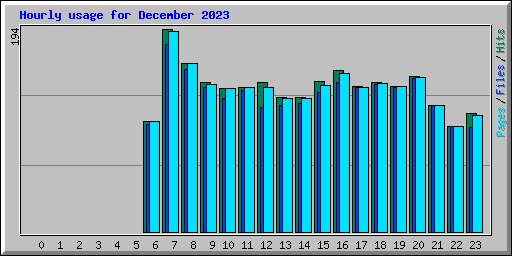 Hourly usage for December 2023